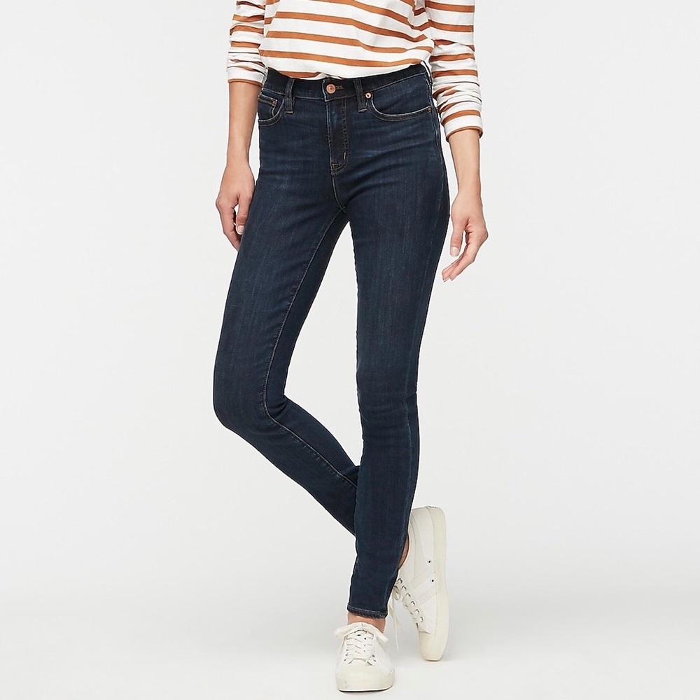 J Crew Womens Toothpick Ankle Skinny Jeans Resin Rinse Dark Blue size 24